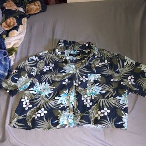 Cropped Floral Hawaiian shirt